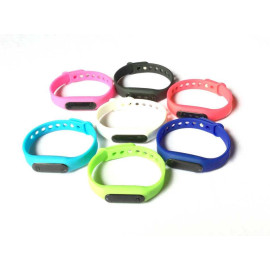 Đồng hồ LED mặt kính mini dây Silicon kiêm vòng tay thời trang - Trắng