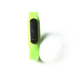 Đồng hồ LED mặt kính mini dây Silicon kiêm vòng tay thời trang - Xanh lá