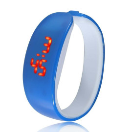 Đồng hồ LED vòng tay Nhựa Silicon thời trang kiểu mới - Xanh biển