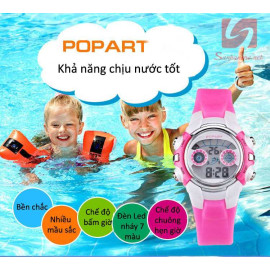 Đồng hồ điện tử đeo tay thể thao Popart 310 - Hồng đậm