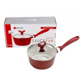 Nồi bột tráng sứ Elmich 16cm màu đỏ đáy từ