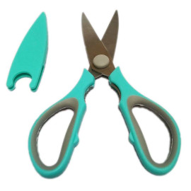 Kéo cắt thực phẩm và kẹp quả óc chó JM-3053 hàng Nhật - Xanh biển