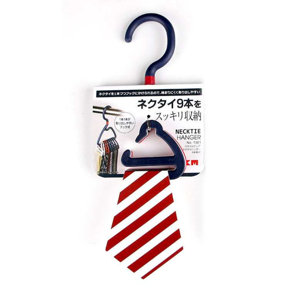 Móc treo 9 cà vạt, khăn mùi xoa KM 1361 hàng Nhật (Xanh)