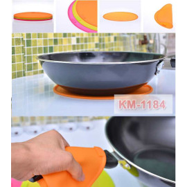 Bộ 3 miếng lót nồi cách nhiệt Silicon đa năng KM-1184 hàng Nhật