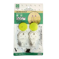 Vỉ 2 móc dính tường có đinh vít 5kg Niheshi 6006 hàng Nhật - Xanh lá