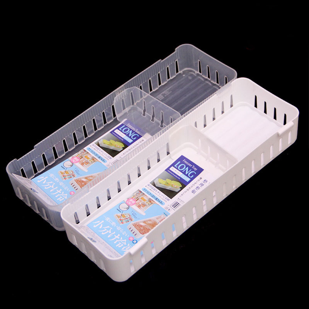 Bộ 2 khay nhựa chia ngăn để đồ trong tủ lạnh Niheshi 6209 hàng Nhật