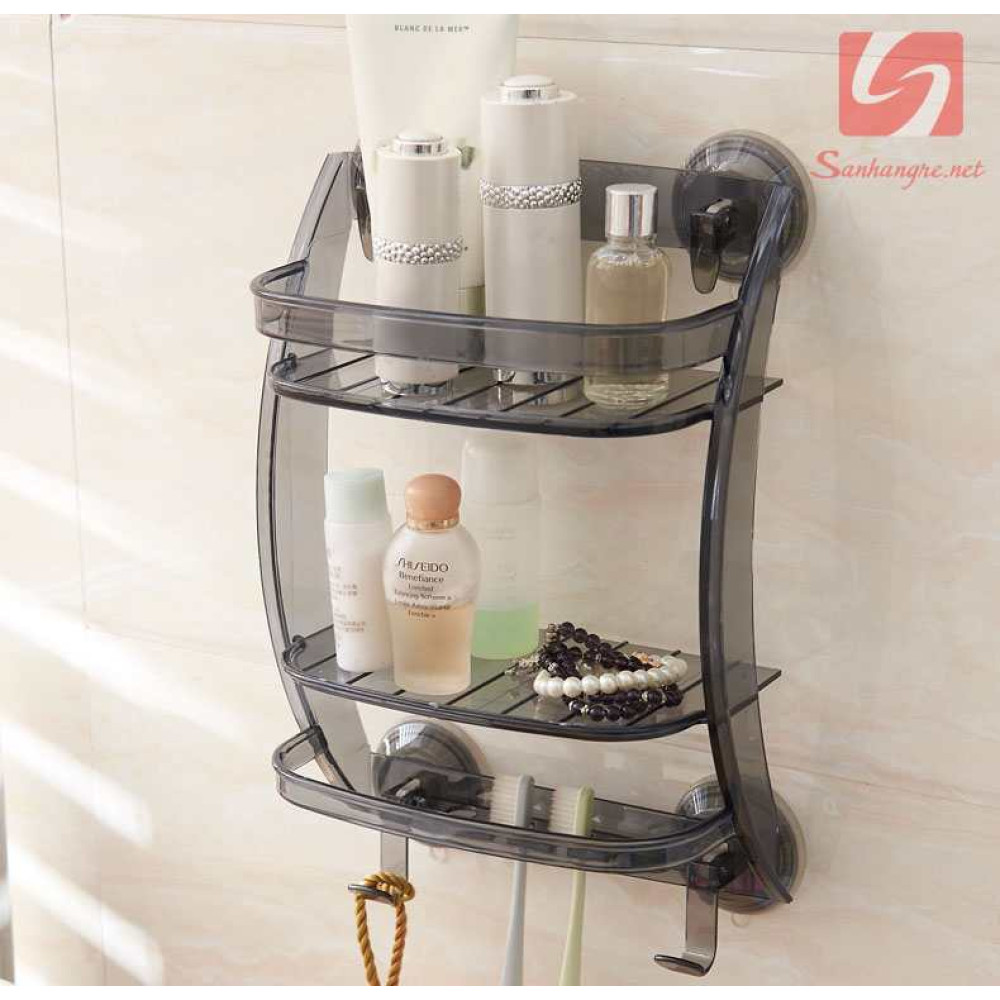 Kệ 2 tầng để đồ đă năng hít tường SM-1763 (Đen)