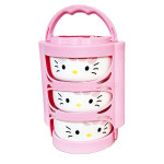 Bộ 3 bát sứ nắp đậy có giỏ xách Hello Kitty