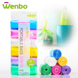 Bộ 6 cuộn 150 túi đựng rác siêu dai Wenbo 0351 (6 màu)