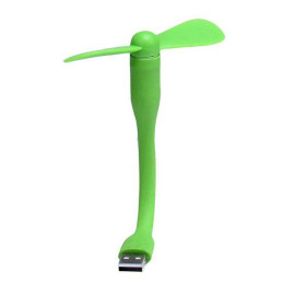 Quạt mini 2 cánh chân USB cắm sạc Pin sạc tích điện thân uốn dẻo cực mát  - Xanh lá