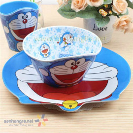 Bộ đồ dùng ăn hình Doraemon cho bé hàng xuất Nhật 02