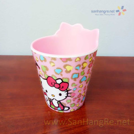 Bộ đồ dùng ăn hình Hello Kitty hồng cho bé hàng xuất Nhật 02