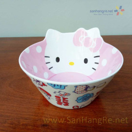 Bộ đồ dùng ăn hình Hello Kitty Milk cho bé hàng xuất Nhật 02