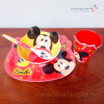 Bộ đồ dùng ăn hình Micky Mouse cho bé hàng xuất Nhật 02