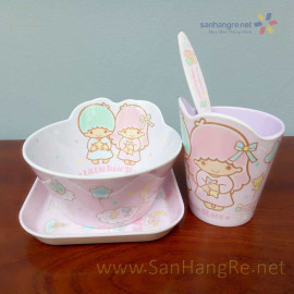 Bộ đồ dùng ăn hình Little Twin Stars cho bé hàng xuất Nhật