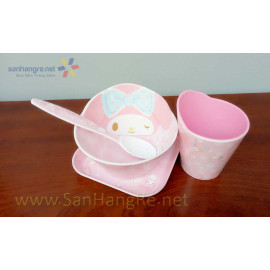 Bộ đồ dùng ăn hình Little Twin Stars cho bé hàng xuất Nhật