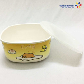 Bát đựng thực phẩm có nắp đậy Gudetama hàng xuất Nhật