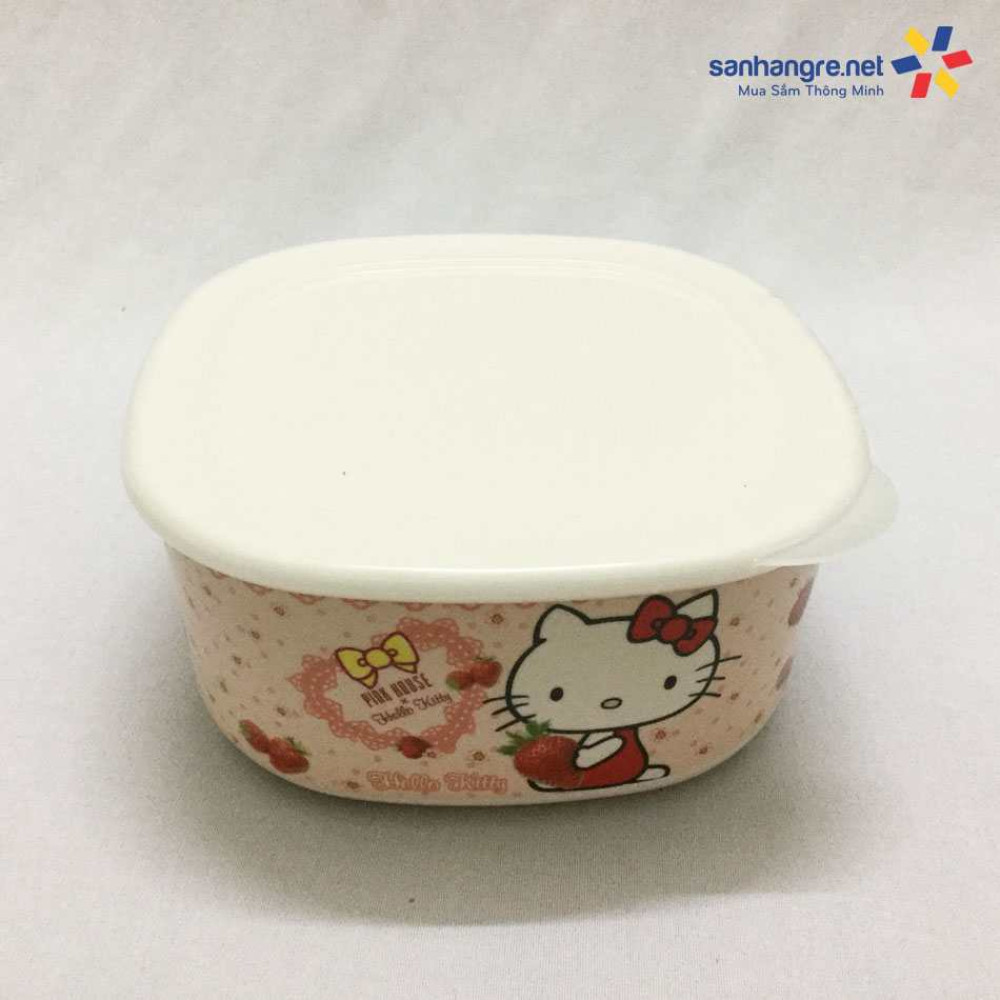 Bát đựng thực phẩm có nắp đậy Hello Kitty hàng xuất Nhật