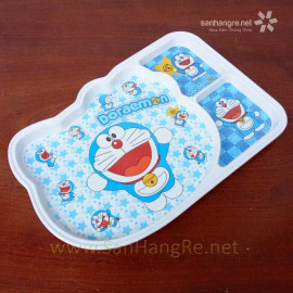Khay ăn chia 3 ngăn hoạt hình Doraemon hàng xuất Nhật