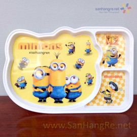 Khay ăn chia 3 ngăn hoạt hình Minions hàng xuất Nhật