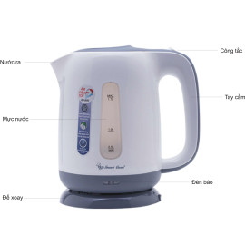 Ấm siêu tốc Elmich Smartcook KES-0695 công suất 1850W dung tích 1.7L hàng chính hãng, bảo hành 12 tháng