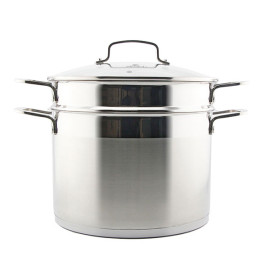 Bộ nồi xửng hấp Inox 304 Elmich EL3360 22cm nắp kính dùng bếp từ, xuất xứ CH Séc