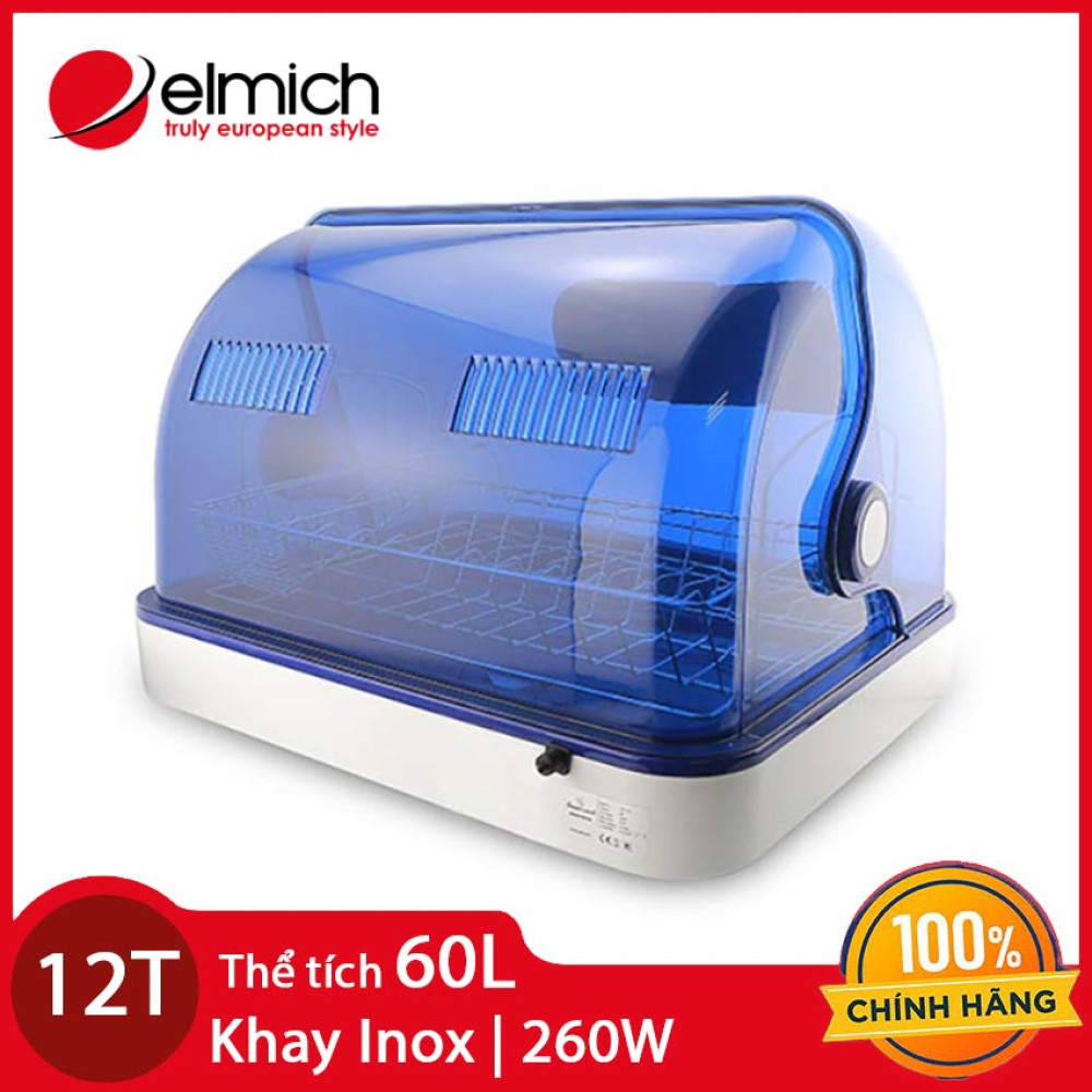 Máy sấy bát diệt khuẩn bằng tia cực tim khay Inox 60L Elmich Smartcook DDS-3905 chính hãng, bảo hành 12 tháng