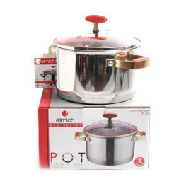 Nồi Inox 304 Red Velvet Elmich 18cm 2.5L 2355267 dùng bếp từ xuất xứ CH Séc, bảo hành 5 năm