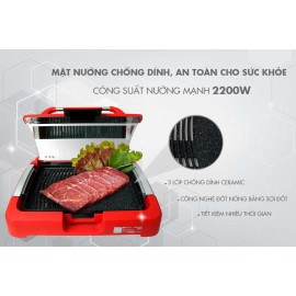 Bếp nướng điện không khói 2200W Elmich EGE-0704 chính hãng, bảo hành 25 tháng