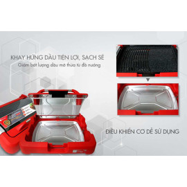 Bếp nướng điện không khói 2200W Elmich EGE-0704 chính hãng, bảo hành 25 tháng