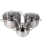 Bộ 3 nồi inox 3 đáy Fivestar FSB3004 nắp kính dùng bếp từ