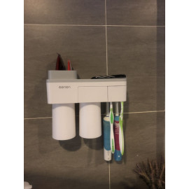 Giá treo bàn chải dính tường phòng tắm Mengni (Kèm 2 cốc hút nam châm)