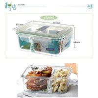 Hộp thủy tinh đựng thực phẩm 2 ngăn Glasslock 1000ml - Made in Korea