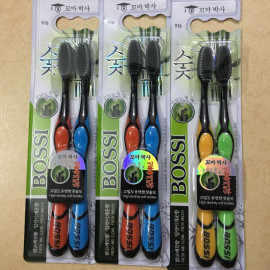 Bộ đôi bàn chải đánh răng làm từ than hoạt tính Bossi Hàn Quốc 916
