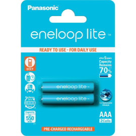 Bộ 2 pin sạc AAA Panasonic Eneloop Lite 600mAh (Hàng chính hãng)