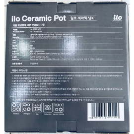 Nồi Ceramic vân đá đáy từ ILO Kitchen Hàn Quốc 18cm nắp kính - Xanh