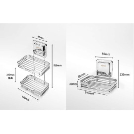 Giá Treo 2 Tầng Inox 304 Dính Tường Phòng Tắm Mengni MNFZH-0662