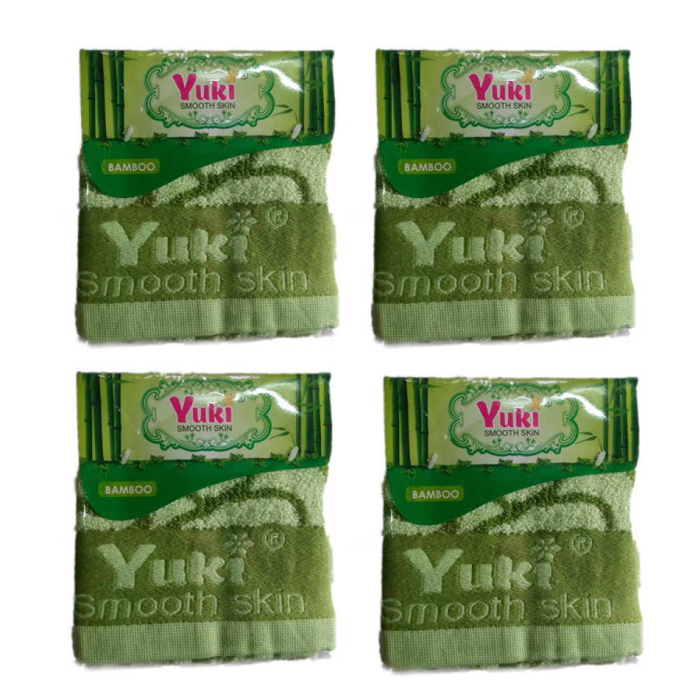 Set 4 khăn mặt Yuki Bamboo - Xanh lá