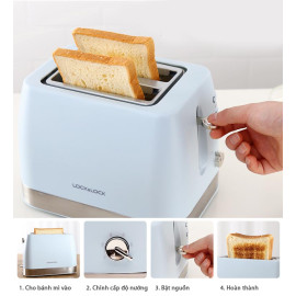 Máy nướng bánh mì 6 cấp độ Lock&Lock EJB221BLU công suất 730W