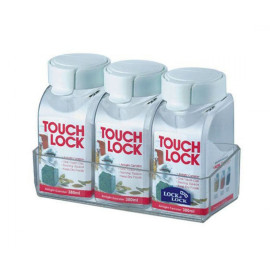 Bộ 3 hũ gia vị Lock&Lock HTE500S3W 380ml nắp trắng