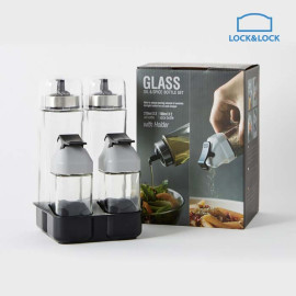 Bộ 4 hũ đựng gia vị thủy tinh kèm khay Lock&Lock LLG702