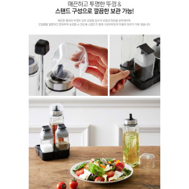 Bộ 4 hũ đựng gia vị thủy tinh kèm khay Lock&Lock LLG702