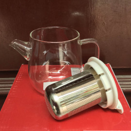 Bình lọc trà thủy tinh có tay cầm Lock&lock Teapot LLG608 400ml nắp trắng