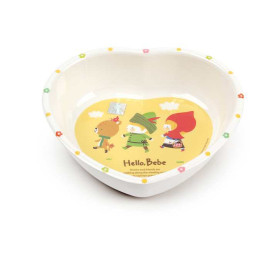 Bát ăn dặm trái tim nhựa Melamine Hello Bebe Lock&Lock LBB458