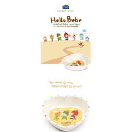 Bát ăn dặm trái tim nhựa Melamine Hello Bebe Lock&Lock LBB458