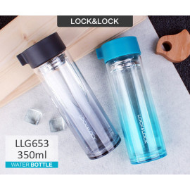 Bình nước thủy tinh 2 lớp chống nóng tay Lock&lock Crystal LLG653BLU 350ml màu xanh 