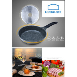 Chảo vân đá chống dính Lock&Lock Stone 28cm LCA6283D dùng bếp từ, hàng chính hãng