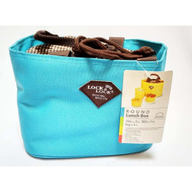 Bộ 3 hộp đựng cơm và túi giữ nhiệt Lock&lock HAF100B3 - Xanh biển