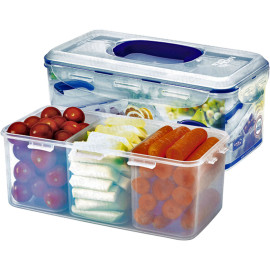 Hộp nhựa đựng thực phẩm chia 3 ngăn Lock&lock HPL848CH 3.4L có quai xách