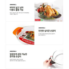 Khay thủy tinh nấu lò vi sóng, lò nướng Lock&lock Glass LLG547 (Tặng 2 hộp nhựa đựng thức ăn)